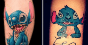 dos tatuajes del mismo dibujo con diferentes calidades